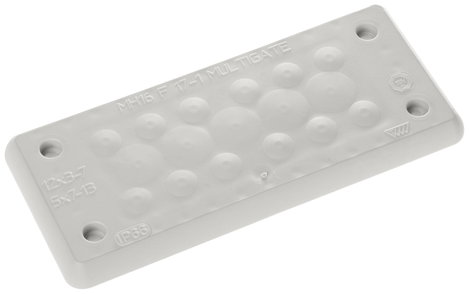 Trelleborg MH-16 F 17-1 LIGHT GREY UL94 V-0 IP65 | TPE | Screw Átvezető lemez TPE Szürke 1 db
