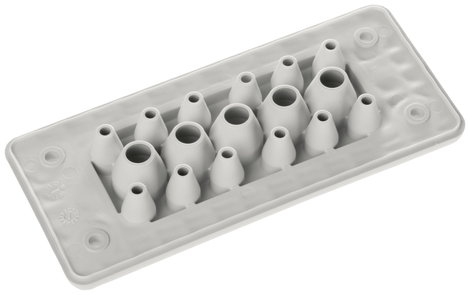 Trelleborg MH-16 F 17-1 LIGHT GREY UL94 V-0 IP65 | TPE | Screw Átvezető lemez TPE Szürke 1 db 2. kép