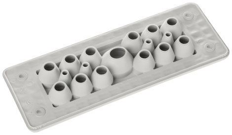 Trelleborg MH-24 F 17-3 LIGHT GREY UL94 V-0 IP65 | TPE | Screw Átvezető lemez TPE Szürke 1 db 2. kép