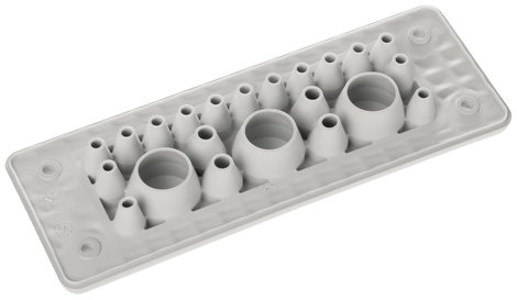 Trelleborg MH-24 F 22-1 LIGHT GREY UL94 V-0 IP65 | TPE | Screw Átvezető lemez TPE Szürke 1 db 2. kép