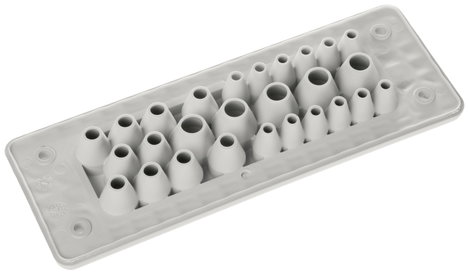 Trelleborg MH-24 F27-1 LIGHT GREY UL94 V-0 IP65 | TPE | Screw Átvezető lemez TPE Szürke 1 db 2. kép
