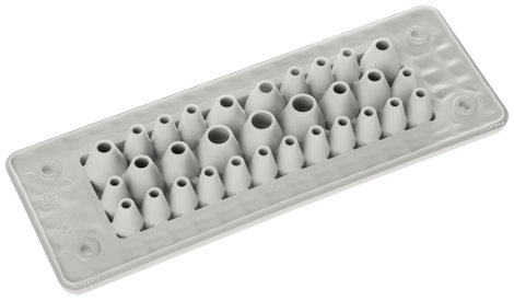 Trelleborg MH-24 F 31-1 LIGHT GREY UL94 V-0 IP65 | TPE | Screw Átvezető lemez TPE Szürke 1 db 2. kép