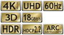Maxtrack HDMI Csatlakozókábel HDMI-A dugó, HDMI-A dugó 50.00 m Fekete C 508-50 ML Ultra HD (4k) HDMI 3. bélyegkép