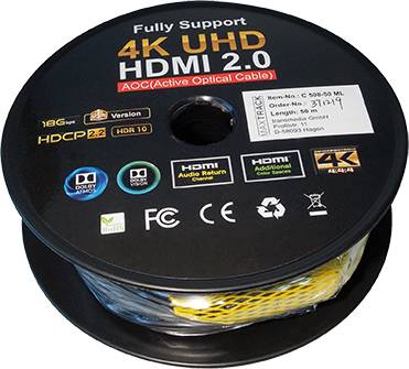 Maxtrack HDMI Csatlakozókábel HDMI-A dugó, HDMI-A dugó 50.00 m Fekete C 508-50 ML Ultra HD (4k) HDMI 5. kép