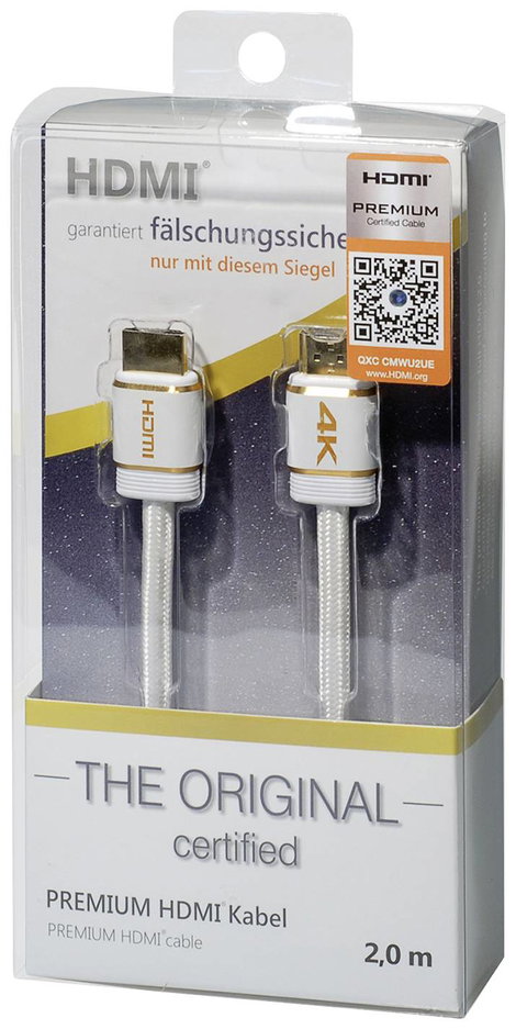 Maxtrack HDMI Csatlakozókábel HDMI-A dugó, HDMI-A dugó 3.00 m Fehér C 216-3 L Ultra HD (4k) HDMI HDM 2. kép