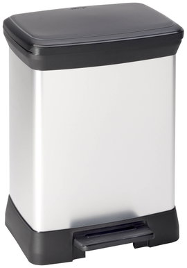 Curver DECO Bin 240642 Szemeteskuka 30 l (Sz x Ma x Mé) 390 x 510 x 290 mm Ezüst, Fekete 1 db