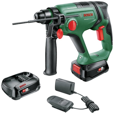 Bosch Home and Garden UniversalHammer 18V -Akkus fúrókalapács 18 V 2.5 Ah Lítiumion 2. akkuval, Tölt