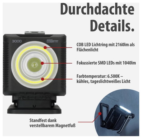 Brennenstuhl Multi Battery HL 3000 Akkus építkezési fényszóró 2160 lm 1173730000 3. kép