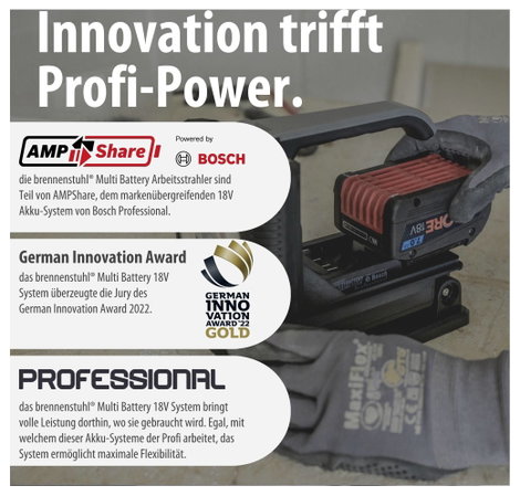 Brennenstuhl Multi Battery HL 3000 Akkus építkezési fényszóró 2160 lm 1173730000 7. kép