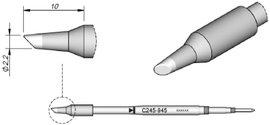JBC Tools C245945 Forrasztóhegy Gömbölyű, ferdén levágott Hegy méret 2.2 mm Csúcs hossza 10 mm Tarta