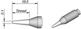 JBC Tools C245041 Forrasztóhegy Gömbölyű, Egyenes Hegy méret 1.0 mm Csúcs hossza 11 mm Tartalom, tar