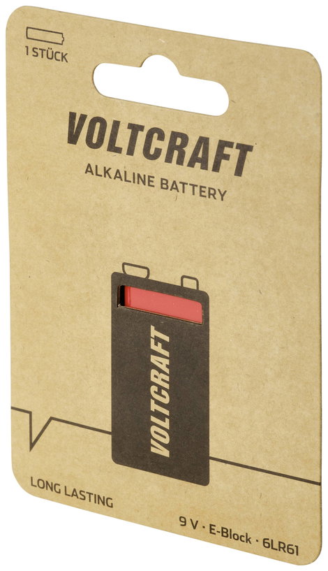 VOLTCRAFT 6LR61 9V-os elem Alkáli mangán 550 mAh 9 V 1 db 2. kép