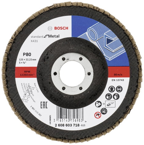 Bosch Accessories 2608603718 X431 Felületcsiszoló korong Ø 125 mm Furat átmérő 22.33 mm Acél 1 db
