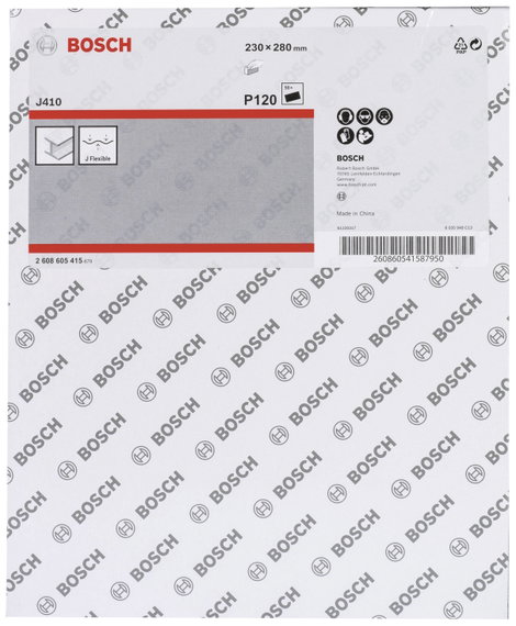 Bosch Accessories J410 2608605415 Csiszolólap Szemcsézet 120 (Sz x Ma) 230 mm x 280 mm 1 db 2. kép