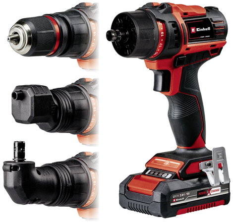 Einhell Power X-Change TE-CD 18/45 3X-Li +22 4513990 Akkus fúrócsavarozó 18 V 2 Ah akkuval, Szögadap 7. kép