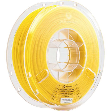 Polymaker PD01004 PolyFlex TPU-95A 3D nyomtatószál TPU rugalmas 1.75 mm 750 g Sárga 1 db