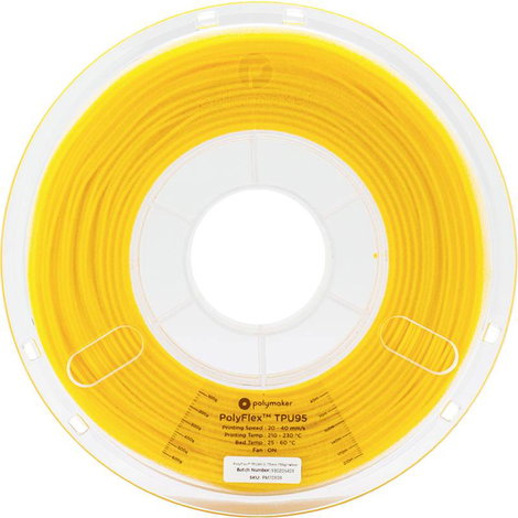 Polymaker PD01004 PolyFlex TPU-95A 3D nyomtatószál TPU rugalmas 1.75 mm 750 g Sárga 1 db 2. kép