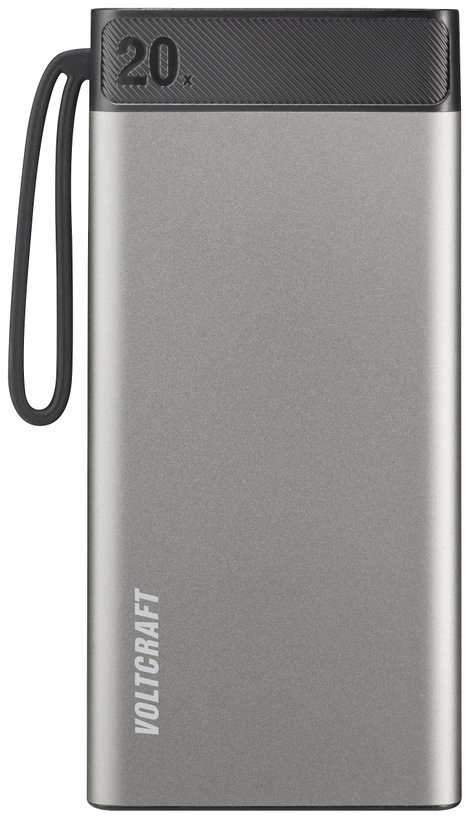 VOLTCRAFT PB-20-PD3.0 Powerbank 20000 mAh Power Delivery 3.0 LiPo Szürke-fekete állapotjelző 3. kép