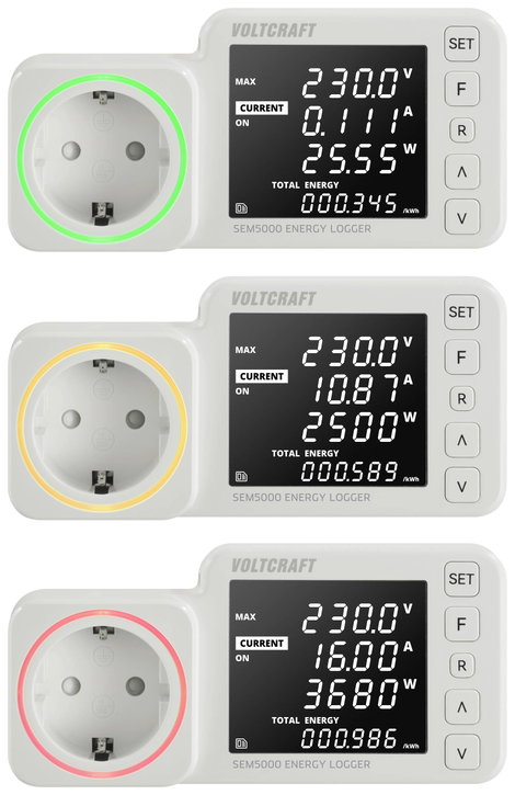 Konnektoros energiafogyasztás mérő adatgyűjtővel, Voltcraft SEM5000 5. kép