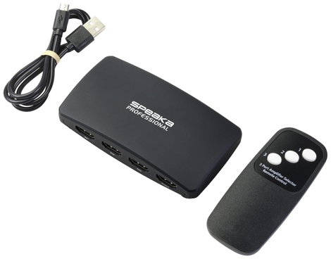 SpeaKa Professional SP-HDS-200 3 port HDMI switch Távirányítóval 7680 x 4320 pixel 4. kép