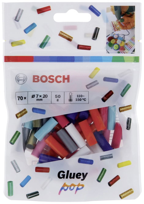 Bosch Accessories Ragasztópisztoly rúd 7 mm 20 mm Tarka 50 g 70 db 2. kép