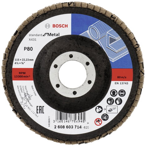 Bosch Accessories 2608603714 X431 Felületcsiszoló korong Ø 115 mm Furat átmérő 22.33 mm Acél 1 db