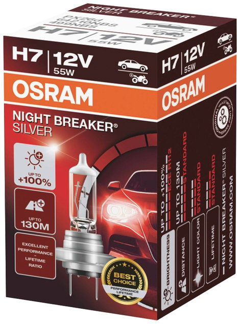 OSRAM 64210NBS Halogén fényforrás Night Breaker® Silver H7 55 W 12 V 2. kép