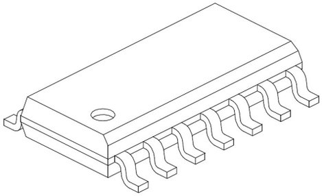 PIC processzor, ház típus: SOIC-14, Microchip Technology PIC16F676-I/SL 2. kép