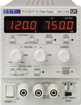 Aim TTi PLH120-P Labortápegység, szabályozható 0 - 120 V 0 - 0.75 A 90 W Kimenetek száma 1 x