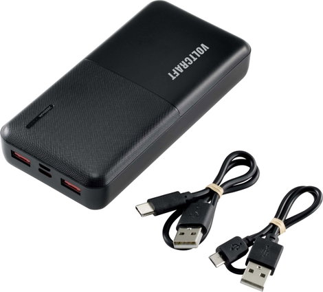 VOLTCRAFT PB-19C-M Powerbank 20000 mAh Power Delivery, Quick Charge LiPo Fekete 5. kép