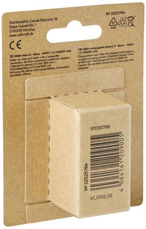 VOLTCRAFT HR20 Góliátakku NiMH 8000 mAh 1.2 V 1 db 3. kép