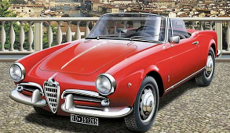 Italeri 3653 Alfa Romeo Giulietta Spider 1300 Autómodell építőkészlet 1:24 3. kép