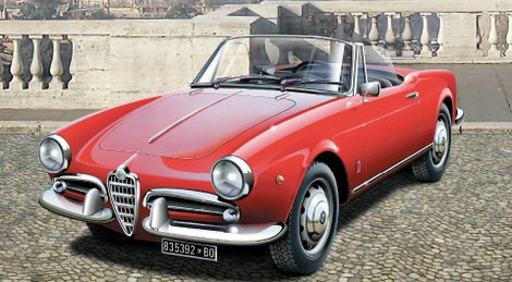 Italeri 3653 Alfa Romeo Giulietta Spider 1300 Autómodell építőkészlet 1:24 5. kép