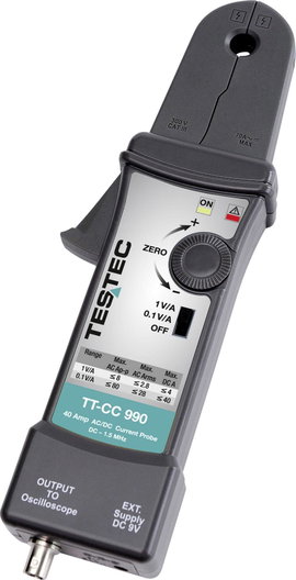 Testec TT-CC 990 Lakatfogó adapter Mérési tartomány A/AC: 10 mA - 40 A Mérési tartomány A/DC: 10 mA 