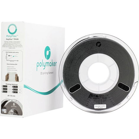 Polymaker PD01001 PolyFlex TPU-95A 3D nyomtatószál TPU rugalmas 1.75 mm 750 g Fekete 1 db 5. kép