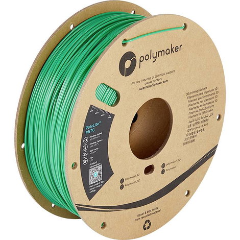 Polymaker PB01005 PolyLite 3D nyomtatószál PETG hőálló, nagy szakítószilárdság 1.75 mm 1000 g Zöld 1