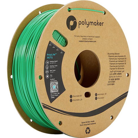 Polymaker PB01005 PolyLite 3D nyomtatószál PETG hőálló, nagy szakítószilárdság 1.75 mm 1000 g Zöld 1 3. kép