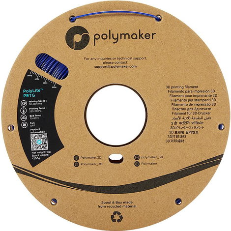 Polymaker PB01007 PolyLite 3D nyomtatószál PETG hőálló, nagy szakítószilárdság 1.75 mm 1000 g Kék 1  2. kép