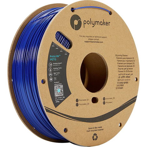 Polymaker PB01007 PolyLite 3D nyomtatószál PETG hőálló, nagy szakítószilárdság 1.75 mm 1000 g Kék 1  3. kép
