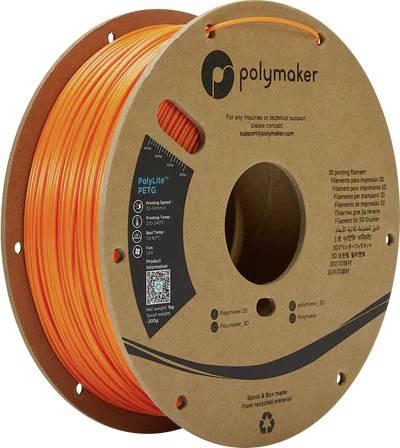 Polymaker PB01009 PolyLite 3D nyomtatószál PETG hőálló, nagy szakítószilárdság 1.75 mm 1000 g Naranc