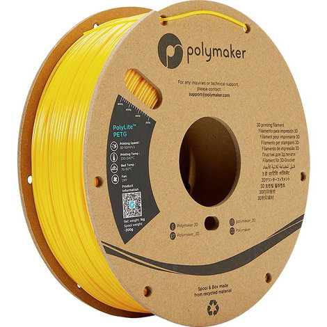 Polymaker PB01006 PolyLite 3D nyomtatószál PETG hőálló, nagy szakítószilárdság 1.75 mm 1000 g Sárga  3. kép
