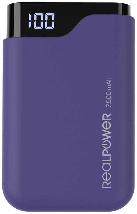 RealPower PB-7500C Powerbank 7500 mAh Lítiumion USB, USB-C® Navy kék 3. kép