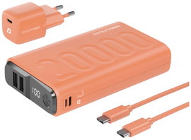 RealPower PB-20000 Power Pack Powerbank 20000 mAh Lítiumion USB, USB-C® Narancs