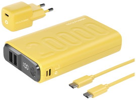 RealPower PB-20000 Power Pack Powerbank 20000 mAh Lítiumion USB, USB-C® Sárga