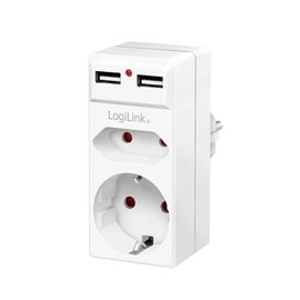 LogiLink PA0276 Csatlakozódoboz USB töltőkimenettel, Gyermekvédelem, Túlfeszültség elleni védelem IP