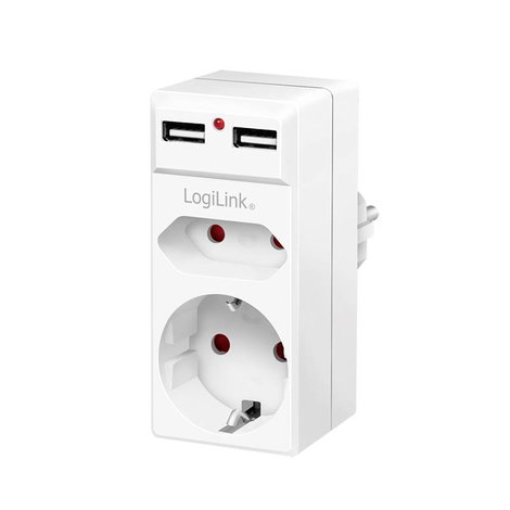 LogiLink PA0276 Csatlakozódoboz USB töltőkimenettel, Gyermekvédelem, Túlfeszültség elleni védelem IP