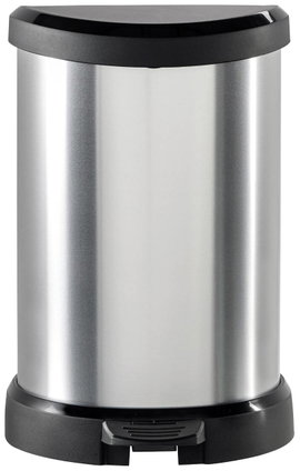Curver DECO Bin 240568 Szemeteskuka 15 l (Sz x Ma x Mé) 303 x 448 x 268 mm Ezüst, Fekete 1 db