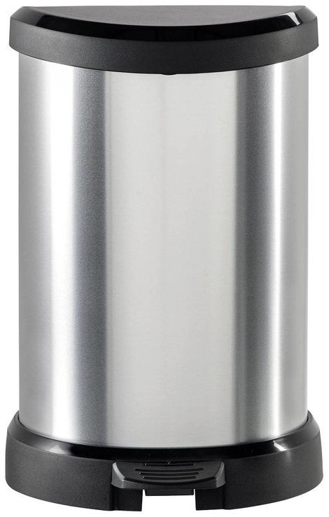 Curver DECO Bin 240568 Szemeteskuka 15 l (Sz x Ma x Mé) 303 x 448 x 268 mm Ezüst, Fekete 1 db