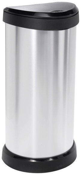 Curver DECO Bin 240641 Szemeteskuka 40 l (Sz x Ma x Mé) 335 x 685 x 285 mm Ezüst, Fekete 1 db