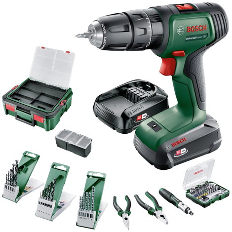 Bosch Home and Garden Universal Impact 18V -Akkus ütvefúrógép Töltővel, Hordtáskával